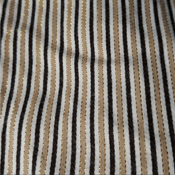 Lane Bryant Metallic Gold / Brown Striped Button Down Shirt Size 18-20 NWT - Picture 4 of 16